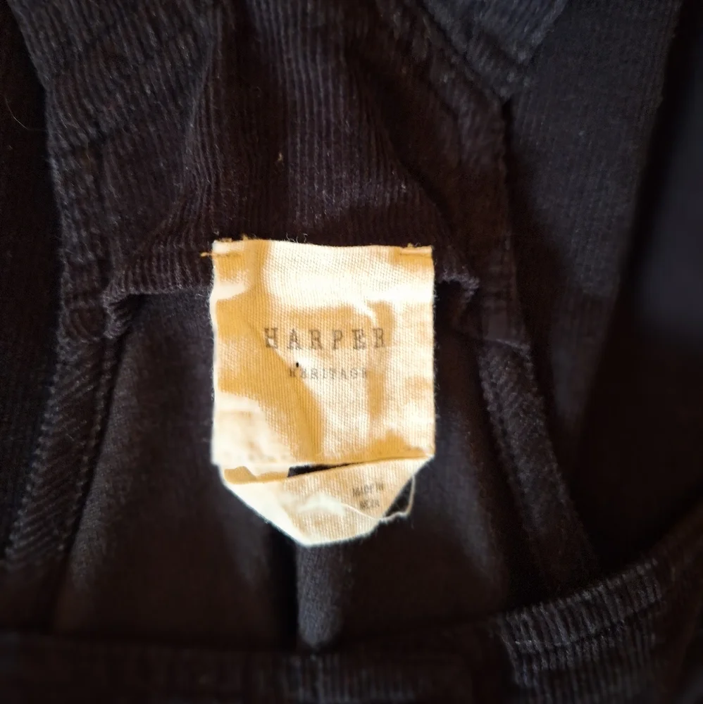 Harper heritage black corduroy overall mini dress small *D2 - Picture 7 of 9